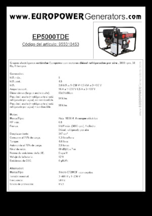 डीजल पावर जनरेटर Europower EP5000TDE (S)