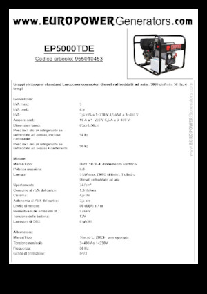 डीजल पावर जनरेटर Europower EP5000TDE (S)