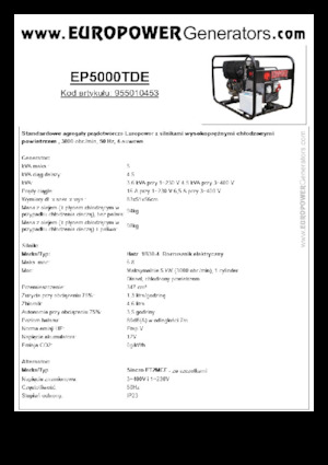 डीजल पावर जनरेटर Europower EP5000TDE (S)