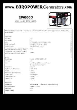 डीजल पावर जनरेटर Europower EP6000D (S)