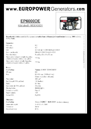 डीजल पावर जनरेटर Europower EP6000DE (S)