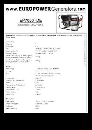 डीजल पावर जनरेटर Europower EP7000TDE (S)