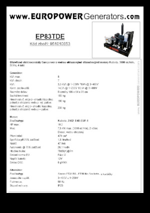 डीजल पावर जनरेटर Europower EP83TDE (S)