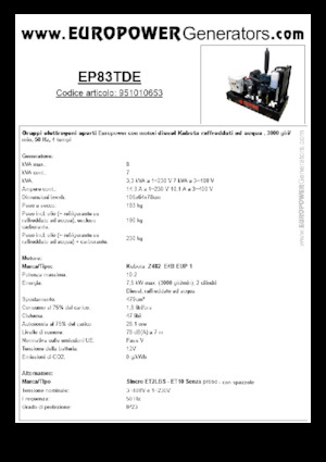 डीजल पावर जनरेटर Europower EP83TDE (S)