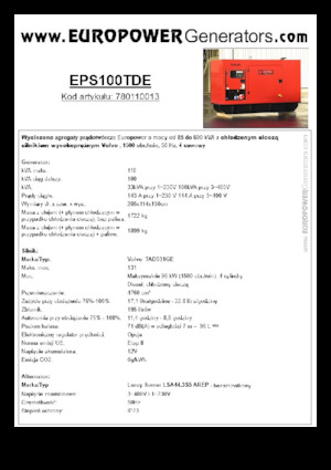 डीजल पावर जनरेटर Europower EPS100TDE (LS)