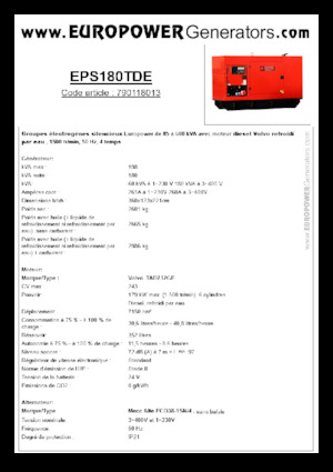 डीजल पावर जनरेटर Europower EPS180TDE (MA)