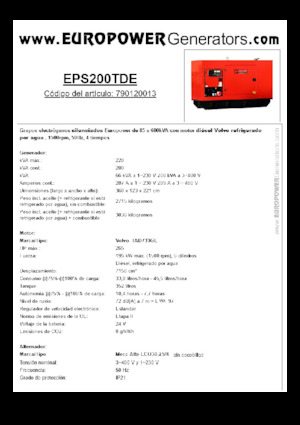 डीजल पावर जनरेटर Europower EPS200TDE (MA)