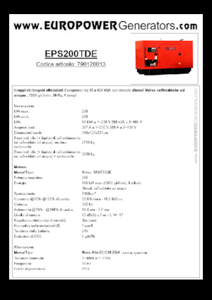 डीजल पावर जनरेटर Europower EPS200TDE (MA)