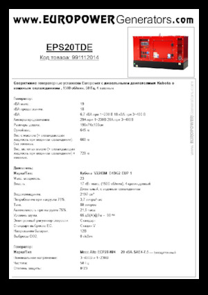 डीजल पावर जनरेटर Europower EPS20TDE (MA)