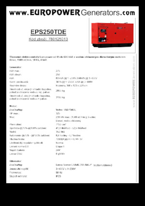 डीजल पावर जनरेटर Europower EPS250TDE (LS)