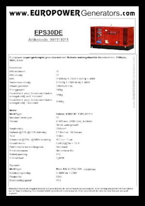 डीजल पावर जनरेटर Europower EPS30DE (MA)