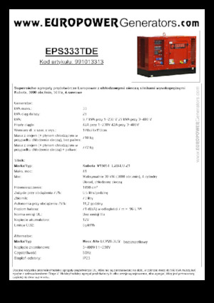 डीजल पावर जनरेटर Europower EPS333TDE (MA)