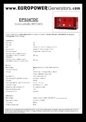 डीजल पावर जनरेटर Europower EPS34TDE (LS)