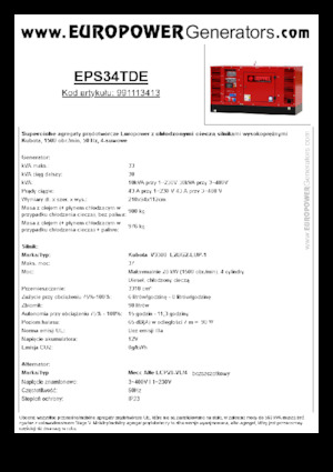 डीजल पावर जनरेटर Europower EPS34TDE (MA)