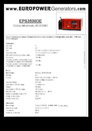 डीजल पावर जनरेटर Europower EPS3500DE (S)