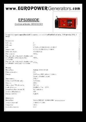डीजल पावर जनरेटर Europower EPS3500DE (S)