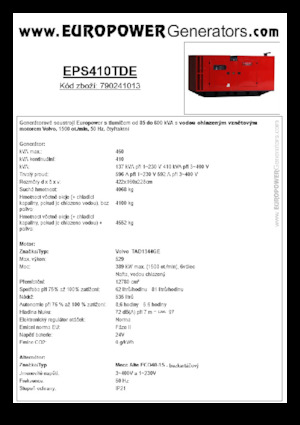 डीजल पावर जनरेटर Europower EPS410TDE (MA)
