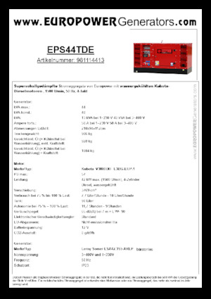 डीजल पावर जनरेटर Europower EPS44TDE (LS)