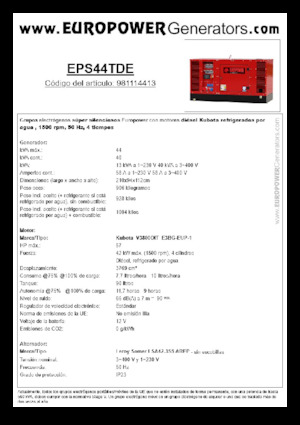 डीजल पावर जनरेटर Europower EPS44TDE (LS)