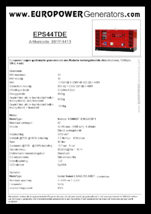 डीजल पावर जनरेटर Europower EPS44TDE (LS)