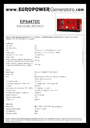 डीजल पावर जनरेटर Europower EPS44TDE (MA)