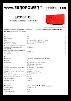 डीजल पावर जनरेटर Europower EPS500TDE (LS)