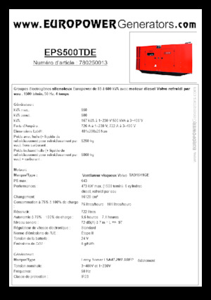 डीजल पावर जनरेटर Europower EPS500TDE (LS)