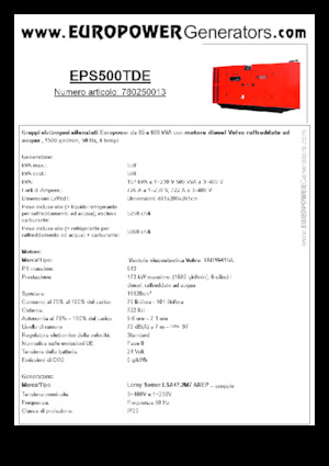 डीजल पावर जनरेटर Europower EPS500TDE (LS)