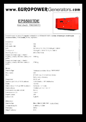 डीजल पावर जनरेटर Europower EPS500TDE (MA)