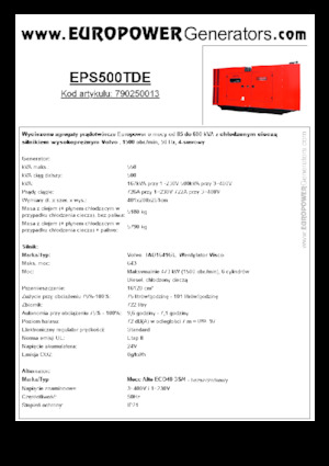 डीजल पावर जनरेटर Europower EPS500TDE (MA)