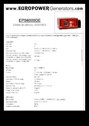 डीजल पावर जनरेटर Europower EPS6000DE (S)