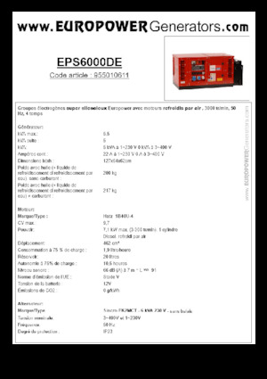 डीजल पावर जनरेटर Europower EPS6000DE (S)