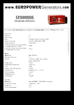 डीजल पावर जनरेटर Europower EPS6000DE (S)