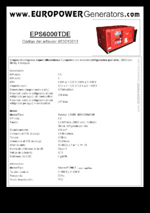 डीजल पावर जनरेटर Europower EPS6000TDE (S)