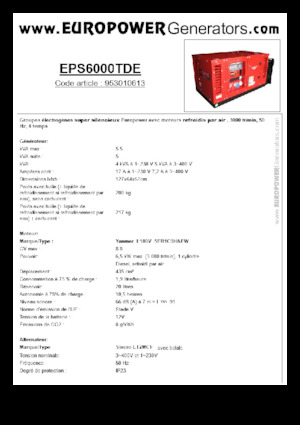 डीजल पावर जनरेटर Europower EPS6000TDE (S)