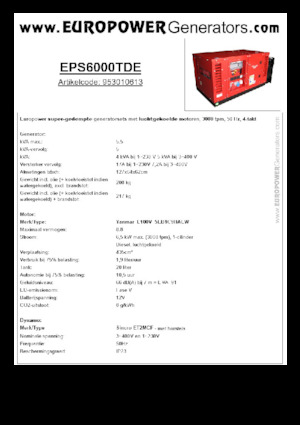 डीजल पावर जनरेटर Europower EPS6000TDE (S)