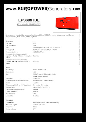 डीजल पावर जनरेटर Europower EPS600TDE (MA)