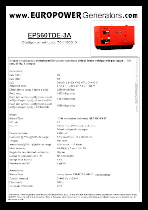 डीजल पावर जनरेटर Europower EPS60TDE-3A (LS)
