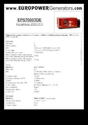 डीजल पावर जनरेटर Europower EPS7000TDE (S)