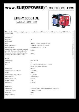 डीजल पावर जनरेटर Europower EPSP10000TDE (S)