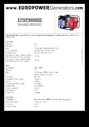 डीजल पावर जनरेटर Europower EPSP9000DE (MA)