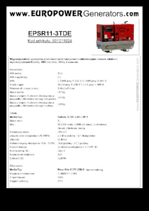 डीजल पावर जनरेटर Europower EPSR11-3TDE (MA)
