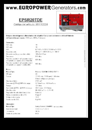 डीजल पावर जनरेटर Europower EPSR20TDE (LS)