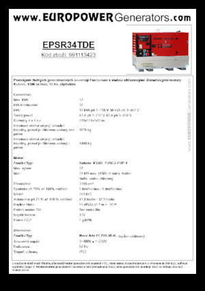 डीजल पावर जनरेटर Europower EPSR34TDE (MA)