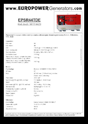 डीजल पावर जनरेटर Europower EPSR44TDE (LS)