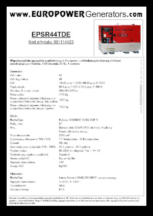 डीजल पावर जनरेटर Europower EPSR44TDE (LS)