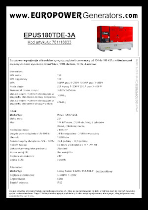 डीजल पावर जनरेटर Europower EPUS180TDE-3A (LS)