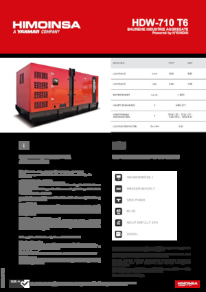 डीजल पावर जनरेटर HIMOINSA HDW-710 T6