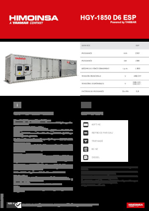 डीजल पावर जनरेटर HIMOINSA HGY-1850 D6 ESP