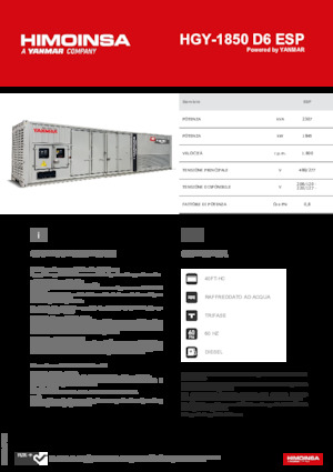 डीजल पावर जनरेटर HIMOINSA HGY-1850 D6 ESP